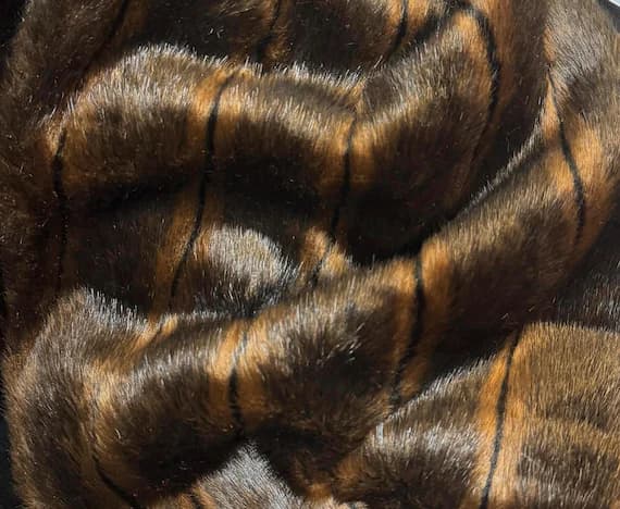 black fabric - 1/2 yard increments Sable Brown & Black Mink Faux Fur Fabric