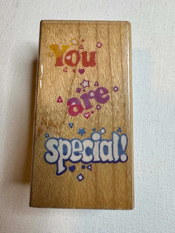 none - 1-3/8"x2-5/8" 1994 "You are Special" Wood Mounted Rubber Stamp (L018) By Stampendous!