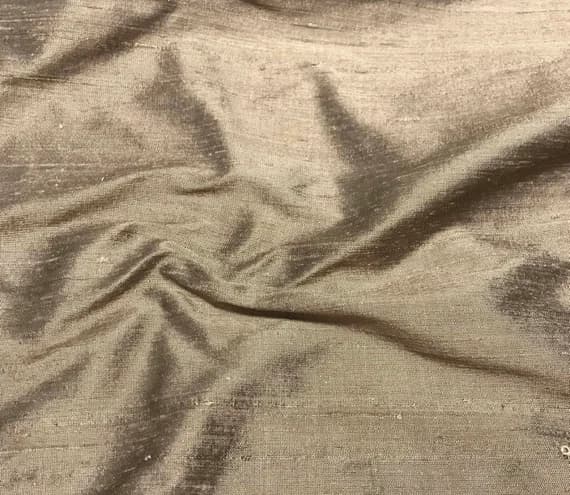 brown dupioni fabric - Coffee Brown - Silk Dupioni Fabric
