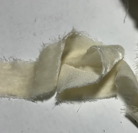 ivory none - Hand Dyed Ivory Silk Velvet Ribbon ( 4 Widths to choose from)