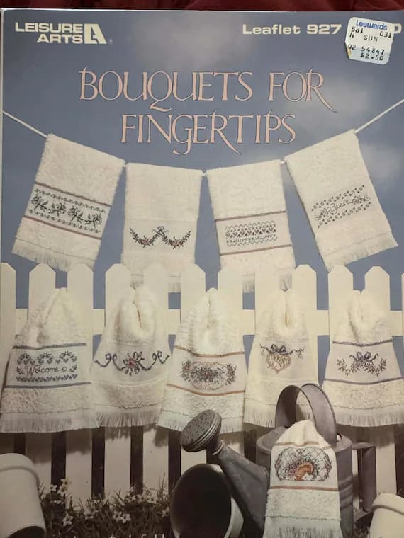 none - Leisure Arts Bouquets for Fingertips. Cross Stitch Pattern Leaflet 927