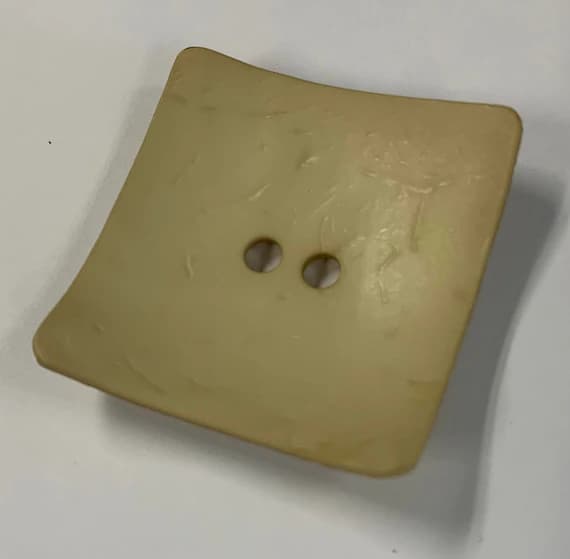 beige none - Large Beige Square Plastic Button - 60mm / 2 1/4" - Dill Buttons Brand