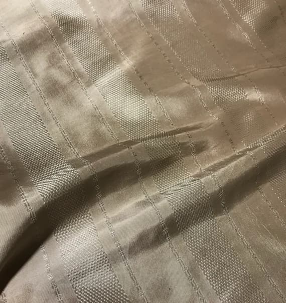 taupe taffeta fabric - Taupe Stripe - Faux Silk Taffeta Fabric