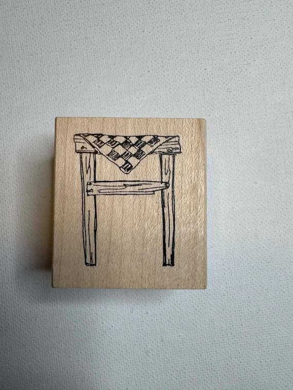 none - 1-5/8"x1-7/8" 1998 Picnic table Wood Mounted Rubber Stamp (F-1724) By Art Impressions