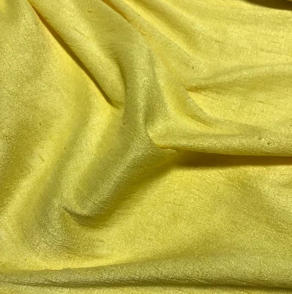 yellow dupioni fabric - Hand Dyed Sunshine Yellow - Silk Dupioni Fabric
