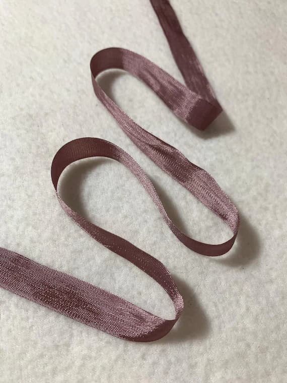 none - Vintage Rayon Seam Binding - Mauve - 9/16 inch - 5 Yards