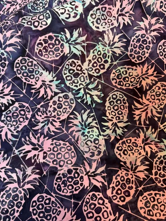 cotton fabric - Gumla Pineapples - Sonora - Batik by Mirah Cotton Fabric 1/2 yard increments