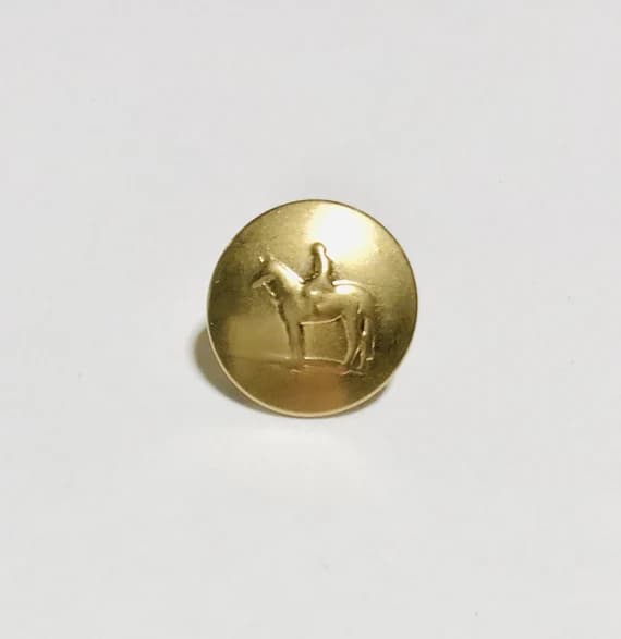 gold none - Gold Cowboy Horse Metal Button - 15mm / 5/8" - Dill Buttons Brand (Pair of 2)