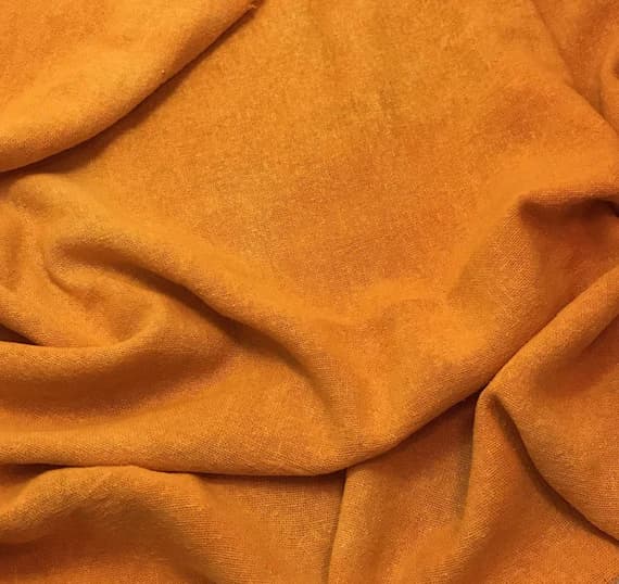 orange noil fabric - TANGERINE ORANGE Hand Dyed Raw Silk Gauze NOIL Fabric
