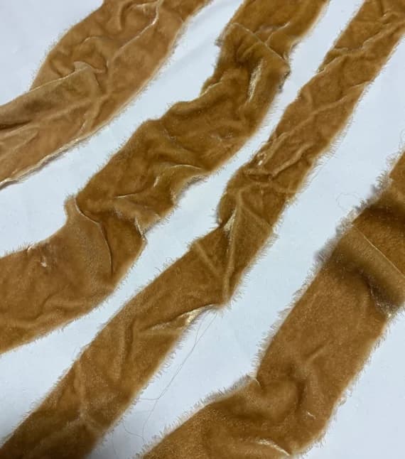 brown none - Hand Dyed GOLDEN BROWN Silk Velvet Ribbon ( 4 Widths to choose from)
