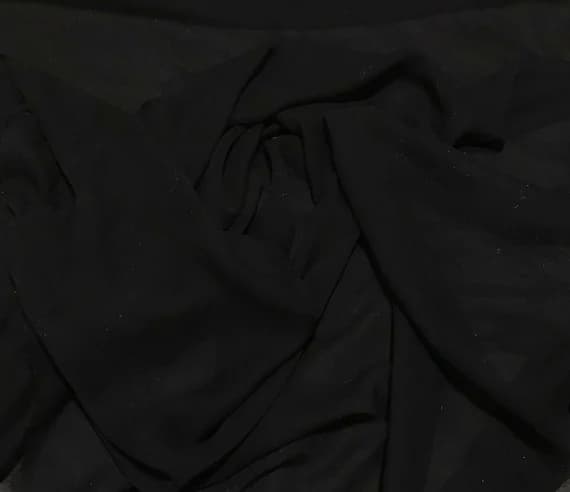 black chiffon fabric - Black - Silk Chiffon Fabric