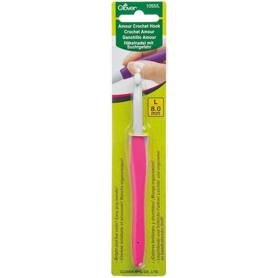 none - Clover 1055/L Amour Crochet Hook; Size L/8.0mm