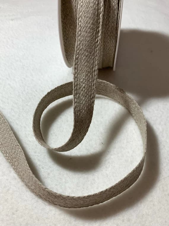 none - 7/8" Linen Braid Ribbon Trim - Made in France