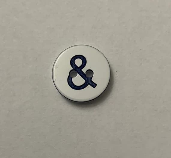 none - Ampersand & And Sign Plastic Button - 13mm / 1/2" - Made in France