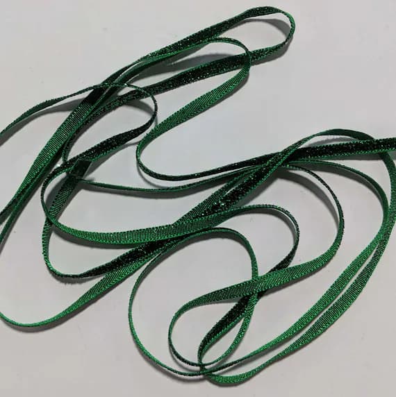 emerald none - French VELVET Ribbon Lurex Metallic EMERALD GREEN 2 yards x 5mm 1/4 inch