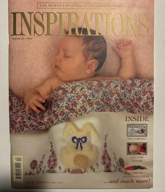 none - 1998 Inspirations magazine Issue No. 20; patterns for home clothing / baby Christening and decor embroidery