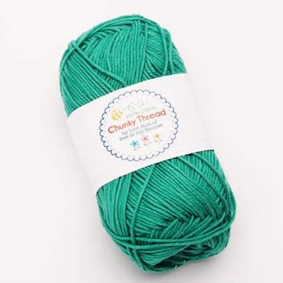 teal none - Vivid Teal Lori Holt Cotton Sport Weight Chunky Thread Yarn