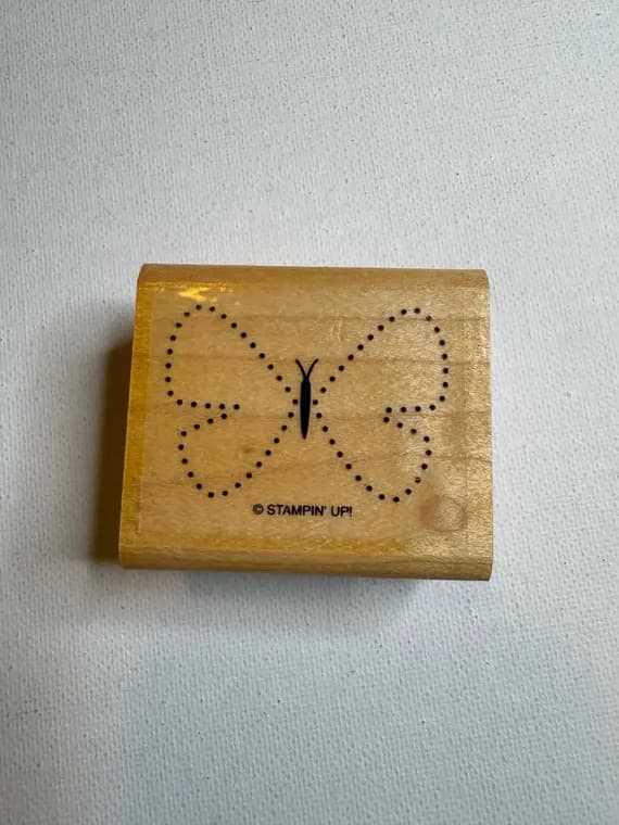 none - 1.75"x2" Butterfly Wood Mounted Rubber Stamp By Stampin' Up!