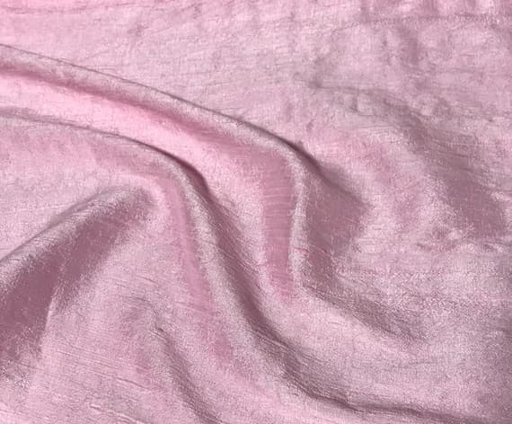 pink dupioni fabric - Hand Dyed Baby Pink - Silk Dupioni Fabric