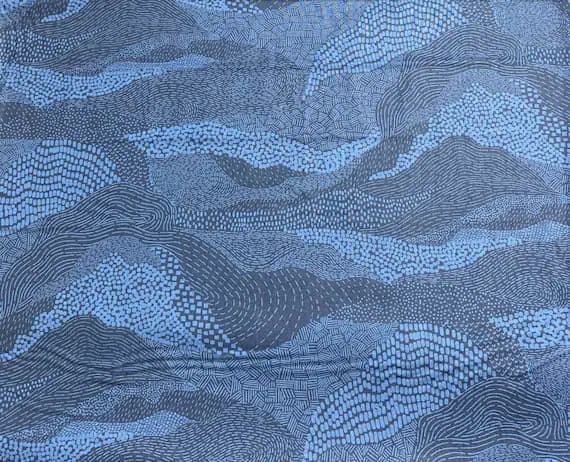 navy cotton fabric - Earth in Navy - Elements - by Ghazal Razavi of Figo Fabrics 100% Cotton Fabric