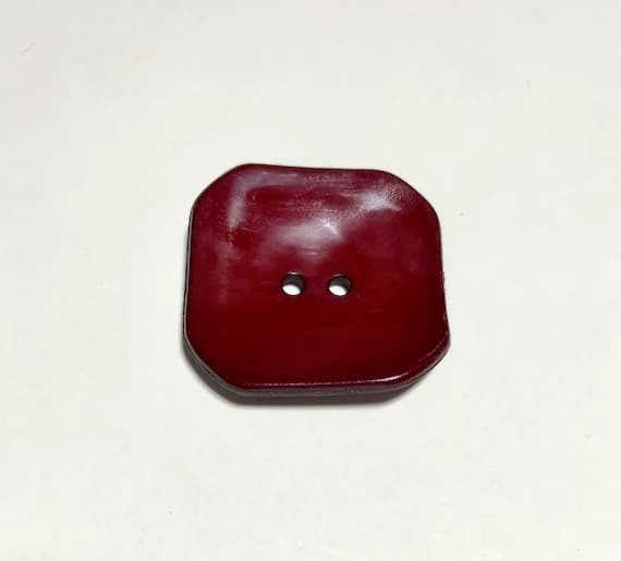 burgundy none - Burgundy Red Square Plastic Button - 40mm / 1 3/8 inch - Dill Buttons Brand