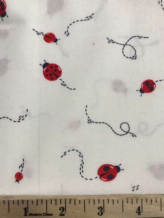cotton fabric - 18x22" - Catch & Release - Ladybugs - Art Gallery Premium Cotton Fabric