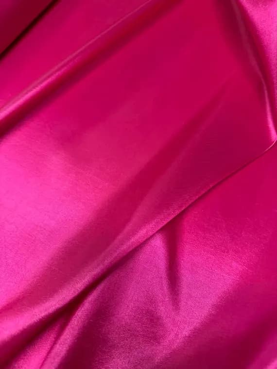 pink taffeta fabric - Hot Pink - Faux Silk Taffeta Fabric