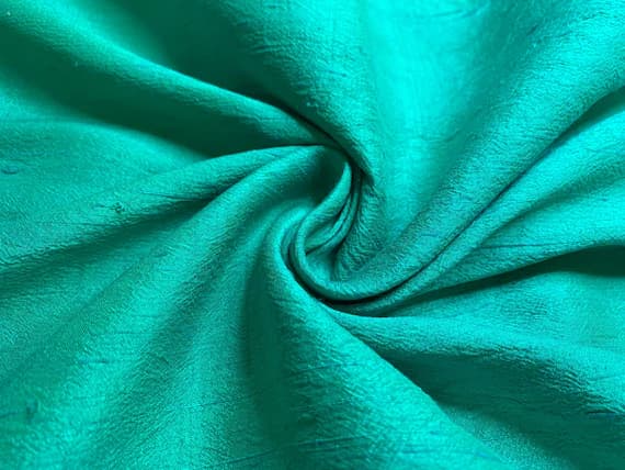jade dupioni fabric - 1/4 yard increments Hand Dyed Jade Green - Silk Dupioni Fabric
