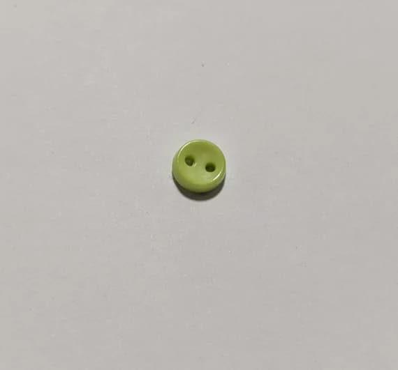 green none - Light Green Tiny Baby or Doll 2 Hole Plastic Button -7mm / 1/4 inch - Dill Buttons -Set of 6