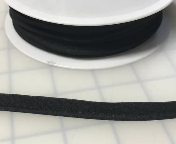 black none - BLACK Poly Cotton Piping Trim Made in France 3/8" 3 Yards
