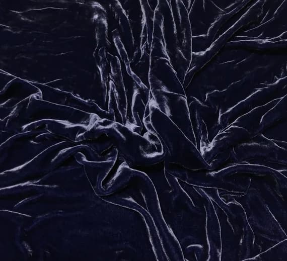 blue velvet fabric - MIDNIGHT BLUE Hand Dyed Silk Velvet Fabric