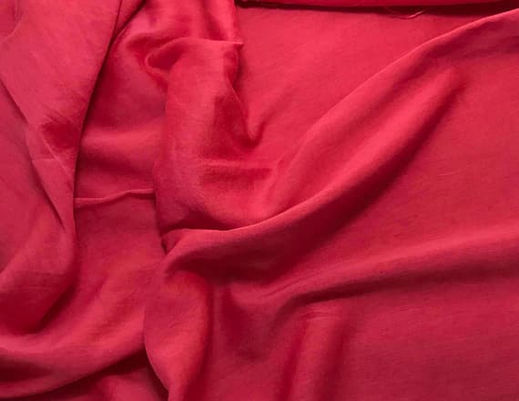 red silk fabric - Hand Dyed Cherry Red - Silk/Cotton Voile Fabric