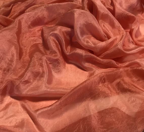 peach habotai fabric - Hand Dyed PEACH China Silk HABOTAI Fabric