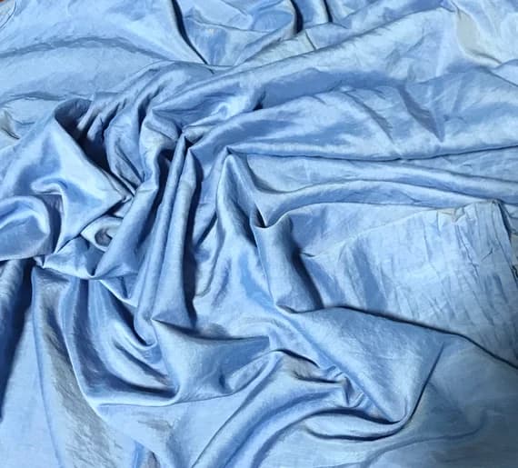 blue silk fabric - Hand Dyed Periwinkle Blue - Silk/Cotton Voile Fabric