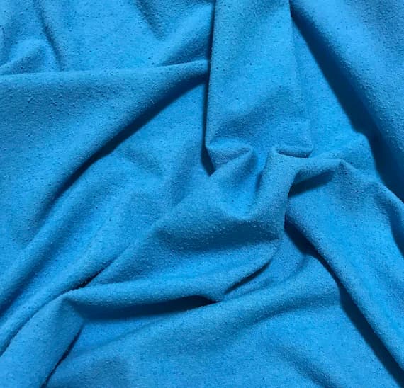 blue noil fabric - CERULEAN BLUE Hand Dyed Raw Silk NOIL Fabric