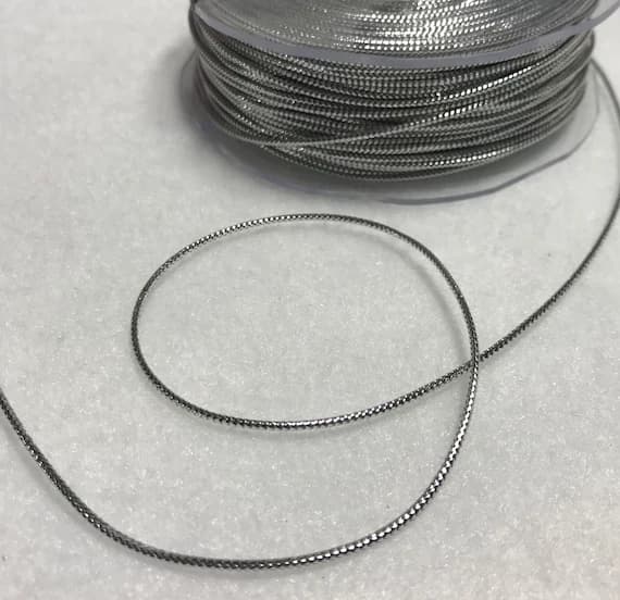 silver none - Silver 1mm Metallic Cord Made in France 5 Yards