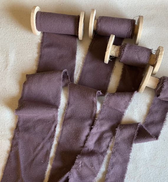 plum none - Dusty Plum 100% Silk Noil Ribbon ( 4 Widths to choose from)
