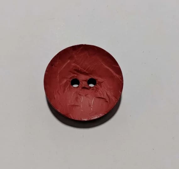 red none - Large Round Bright Red Polyamid Plastic Button - 45mm /1 3/4 inch - Dill Buttons