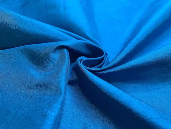 peacock dupioni fabric - 1/2 yard increments Deep Peacock Teal Blue Silk DUPIONI Fabric