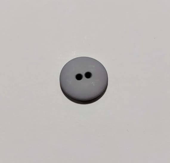 gray none - Gray Round 2 Hole Plastic Button - 20mm / 3/4 inch - Dill Buttons - Set of 4
