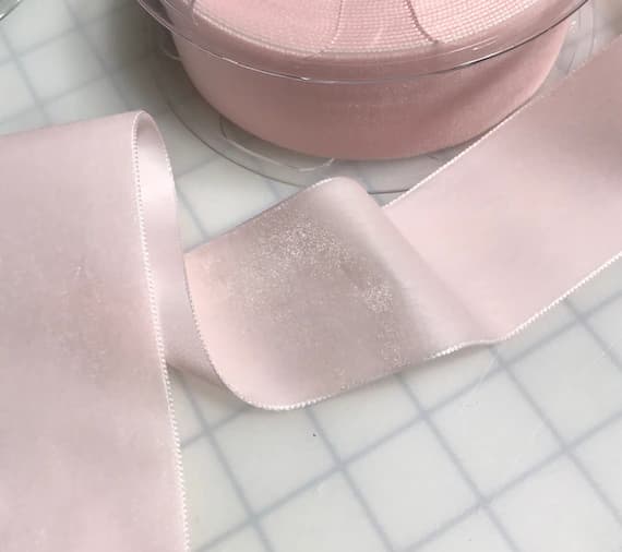 blush none - BLUSH PINK French Velvet Ribbon (2" wide)