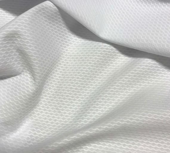 white cotton fabric - Spechler-Vogel Fabric - White Pima Super Bullseye Pique Swiss Cotton