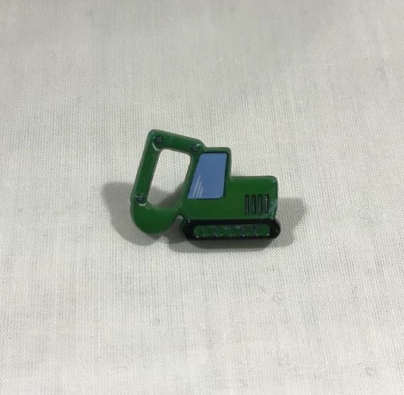 green none - Green Excavator Digger Truck Plastic Button 28mm/ 1-1/8" - Dill Buttons Brand