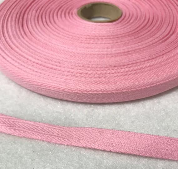 pink none - Pink Cotton Twill Tape 7/16" / 11mm width - Made in France - 3 Yards-