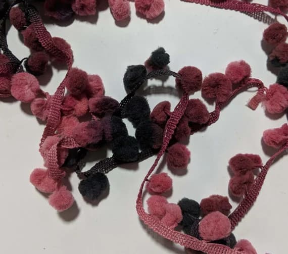 none - PINKS Variegated French Pom Pom Trim (7/8" wide)