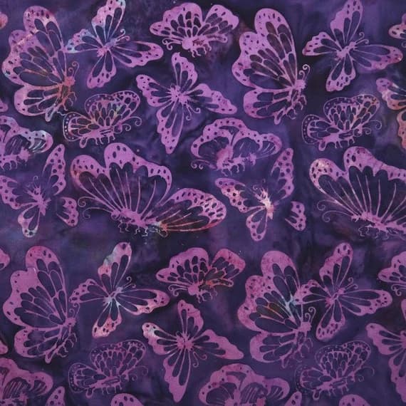 cotton fabric - Gondiya Butterflies - Metamorphosis - Batik by Mirah Cotton Fabric
