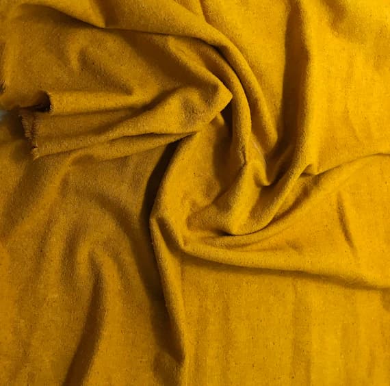 mustard noil fabric - Hand Dyed Honey Mustard Raw Silk Noil Fabric - 45" wide
