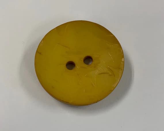 yellow none - Large Round Golden Yellow Polyamid Plastic Button - 45mm /1 3/4 inch - Dill Buttons