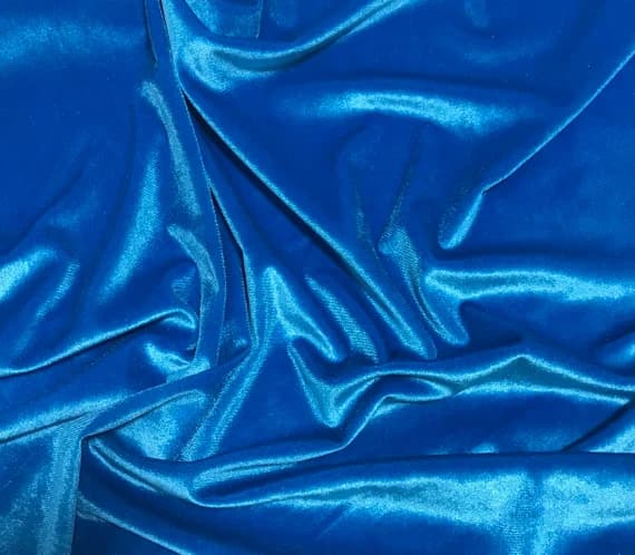 turquoise velvet fabric - Turquoise Blue - Stretch Polyester Velvet Fabric