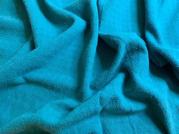 teal noil fabric - Teal Blue - Hand Dyed Checkered Weave Silk Noil - 54" wide